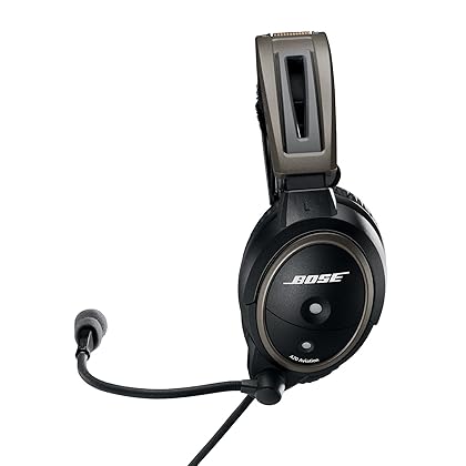 Bose A20 Aviation Headset with Bluetooth Dual Plug Cable, Black