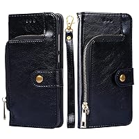 CYR-Guard Phone Cover Zipper Wallet Folio Case for LG G7 THINQ, Premium PU Leather Slim Fit Cover for G7 THINQ, 1 Transparent Photo Frame Slot, Align Cutouts, Black