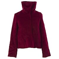 Women's High Neck Snap Closed Coat Red