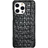 Crocodile Back Bone Case for Apple iPhone 13 Pro (2021) 6.1 Inch, Shockproof Breathable Back Cover with Flocking Lining [Screen & Camera Protection] (Color : Black)