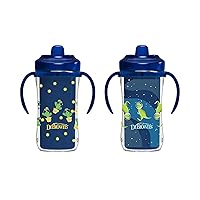 Dr. Brown's Milestones Hard Spout Insulated Sippy Cup with Handles, Blue, 10 oz, 2 Pack, 12m+