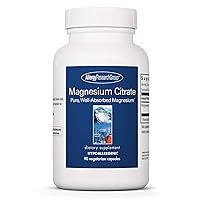 Magnesium Citrate Dietary Supplement - Bone & Stress Support, Well-Absorbed, Hypoallergenic, Vegetarian Capsules, Gluten Free - 180 Count