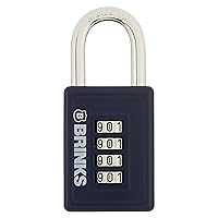 40mm 4-Dial Resettable Sports Padlock - Zinc Die-Cast Body with Chrome Plated Shackle, Navy