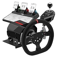 PXN Force Feedback Steering Wheel Gaming, V10 Racing Wheel 270/900 Degree with Adjustable Linear Pedals and 6+1 Shifter Gaming Racing Steering Wheel for PC, Xbox One, Xbox Series S/X, PS4
