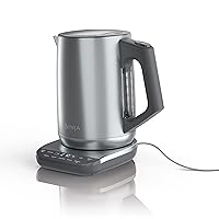 Ninja KT200 Precision Temperature Electric Kettle, 1500 watts, BPA Free, Stainless, 7-Cup Capacity, Hold Temp Setting, Silver, KT200