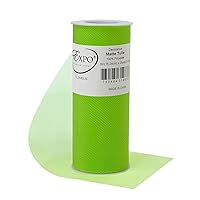 Expo International Decorative Matte Spool Tulle, 6 Inch x 25 Yards (Pack of 1), Lime