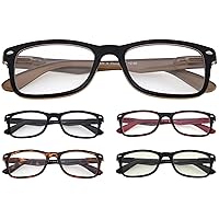 Eyekepper 5-Pack Classic Reading Glasses Include Computer Reader Eyeglasses for Women Men Reading with Spring-Hinges +1.75