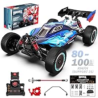 AMORIL1:12 Brushless RC Cars for Adults,Top Speed 90+KPH Fast Remote Control Car with Alloy Chassis,Adjustable Motor Mount and Central Slipper Clutch,Hobby Buggy Vehicle Gift for Kids,Blue