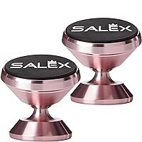 SALEX Magnetic Phone Holders for Car Dashboard 2 Pack. Cute Rose Gold Rotating Cell Phone Mount for Wall, Mirror. Universal Pink Swivel Kit Compatible with Devices up to 7 Inches for Women, Girls.