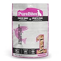 PureBites Salmon Freeze Dried Dog Treats, 1 Ingredient, Made in USA, 9.5oz