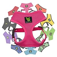 Dog Harness - Max Comfort Luxurious Soft Mesh - Over The Head No Pull & No Choke Halter Harness Vest - Eco-Friendly Body Harness for Puppy, Toy Breeds, Small & Medium Dogs (Medium, Pink)