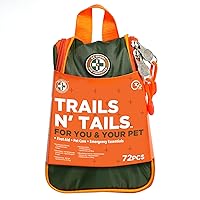 Trails N’ Tails for You & Your Pet by Be Smart Get Prepared, 72 Pieces – Pets, Camping, Hiking, Outdoor, First Aid Green