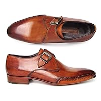 Paul Parkman Men's Monkstrap Shoes Twisted Leather Sole Tobacco (ID#24Y56)