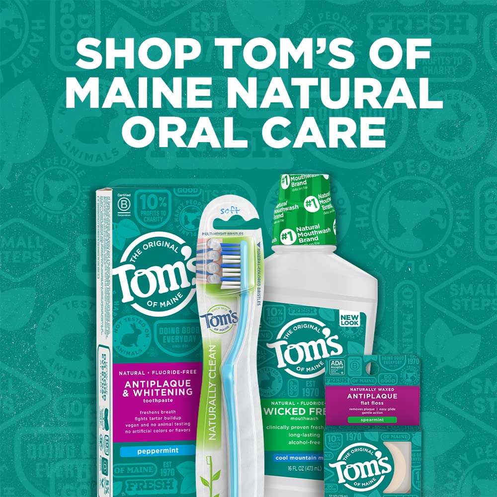 Tom's Of Maine Sea Salt Natural Alcohol-Free Mouthwash, Refreshing Mint, 16 oz. 6-Pack (Packaging May Vary)