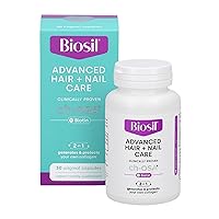 Biosil Advanced Hair + Nail Care - 30 Capsules - Grow, Strengthen & Thicken Hair and Nails - with Patented ch-OSA & Biotin - 30 Servings
