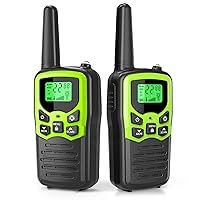 Walkie Talkies,MOICO Long Range Walkie Talkies for Adults Two-Way Radios with 22 Channels FRS VOX Scan LCD Display with LED Flashlight for Field, Survival Biking Hiking Camping 2 Pack (Green)