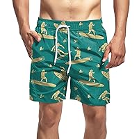 Mens Workout Pants Summer Printed Casual Shorts Loose Tether Pocket Board Shorts