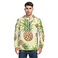 ALAZA Pineapples Geometrical Forms on A Yellow Men's Full-Zip Fleece Hoodie