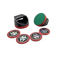 Hathaway Arcade Air Hockey 4-in Strikers and 3-in Pucks - Black and Red