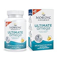 Ultimate Omega, Lemon Flavor - 90 Soft Gels - 1280 mg Omega-3 - High-Potency Omega-3 Fish Oil Supplement with EPA & DHA - Promotes Brain & Heart Health - Non-GMO - 45 Servings