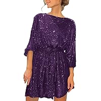 Spring Dresses for Women 2024 Long Sleeve Plus Size, Women's Fashion Casual Holiday Party Sequin Beaded Lace U