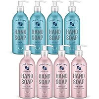 Nourishing Liquid Hand Soap Bundle, Sea Salt Scent & Pink Peony Scent 8 Pack
