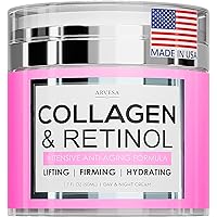 Collagen & Retinol Cream - Anti Aging Face Cream - Day and Night Face Lotion for Women and Men - Hydrating Wrinkle Cream for Face - Made in USA