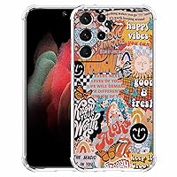 Aesthetic Collage Case for Samsung Galaxy S21 Ultra,Positive Quotes Case for Men Women, Trendy Soft TPU Bumper Case Compatible with Galaxy S21 Ultra