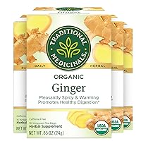 Traditional Medicinals Ginger, Herbal Tea, Organic, 16 Count (Pack of 4)