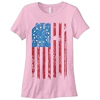 Threadrock Women's 13 Star American Flag T-Shirt