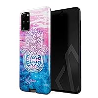 Compatible with Samsung Galaxy S20 Plus Case Hamsa Fatima Hand Luck Symbol Mandala Henna Paisley Landscape Mountain Pattern Heavy Shockproof Dual Layer Hard Shell+Silicone Protective Cover