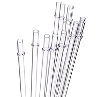 Dakoufish 9 Inch Clear Reusable Thick Tritan Drinking Straws for 16 oz & 20 oz Mason Jar Tumblers,Dishwasher safe Set of 12 Pcs Straws with Cleaning Brush (9inch, Clear)