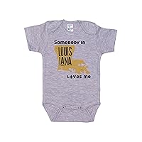 Louisiana Baby Onesie/Somebody In Louisiana Loves Me/Unisex Bodysuit/Sublimated Design