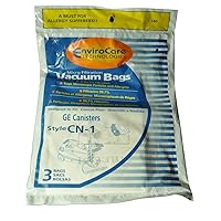 GE Canister Style CN-1 Vacuum Cleaner Bags, EnviroCare Replacement Brand, Designed to fit Canister Style CN-1 Vacuum Cleaners, 99.7 Microfiltration, 3 Bags in Pack