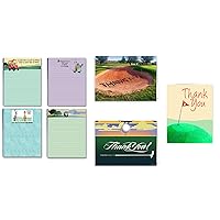 Stonehouse Collection Funny Golf Notepads and Assorted Golfing Notecards | Made in USA | 4 Notpads & 12 Note Cards