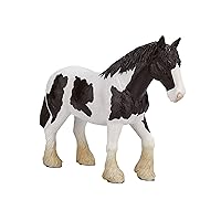 MOJO Black and White Clydesdale Realistic Horse Toy Replica Hand Painted Figurine