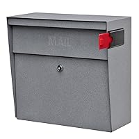 Mail Boss 7161 Metro Locking Security Wall Mount Mailbox, Granite,Medium