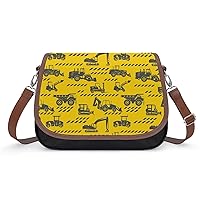 Heavy Equipment and Machinery Shoulder Bag for Women Trendy Crossbody Purses Leather Handbag Clutch Tote Bags