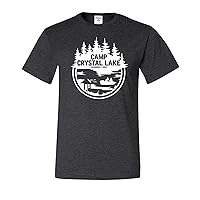 White Camp Crystal Lake Retro NJ 80s Horror Movie Jason Pop Culture Graphic Mens T-Shirts