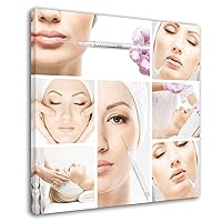 AYTGBF Beauty Poster Botox Dermal Filler Injection Poster Medical Aesthetics Art Poster (2) Canvas Painting Wall Art Poster for Bedroom Living Room Decor 20x20inch(50x50cm) Frame-style