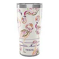 Tervis Flamingo Swirl Insulated Tumbler, 20oz, Stainless Steel