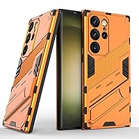 ZIFENGX-Case for Samsung Galaxy S24ultra/S24plus/S24, Camera Hole Protective Shockproof Durable Cover with Kickstand (S24 Ultra,Orange)