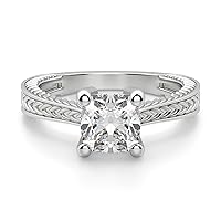 Riya Gems 2 CT Cushion Infinity Accent Engagement Ring Wedding Eternity Band Vintage Solitaire Silver Jewelry Halo-Setting Anniversary Praise Ring