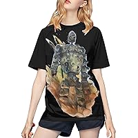 Anime Castle in The Sky T Shirt Girl's Casual O-Neck Clothes Summer Baseball Short Sleeves Tee