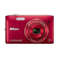 Nikon COOLPIX S3500 20.1 MP Digital Camera with 7x Zoom (Red) (OLD MODEL)