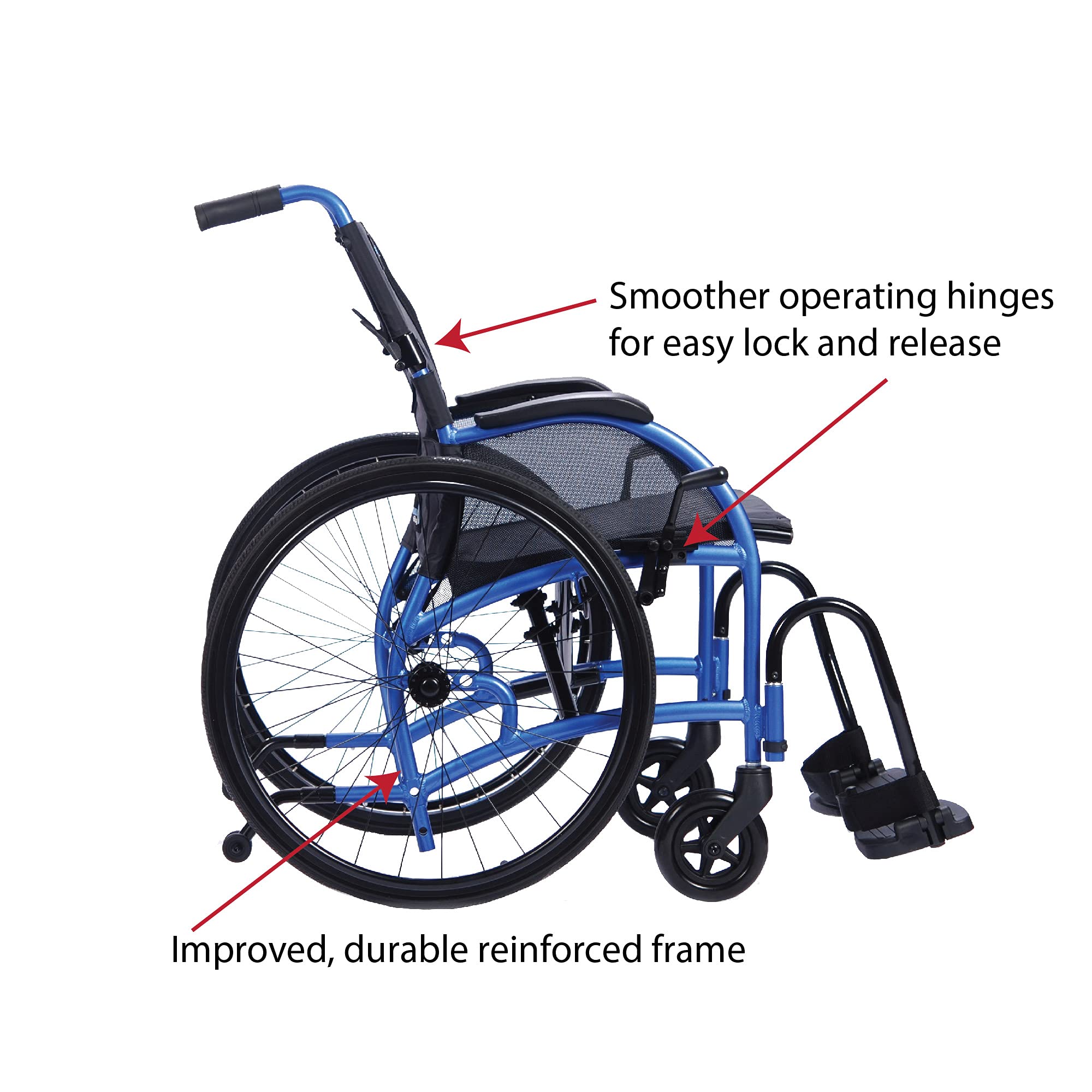 Strongback Mobility Lightweight Foldable Wheelchair, Self-Propelled Wheel Chair with Built-in Adjustable Lumbar Support, Promotes a Healthy Spine for Adults and Seniors