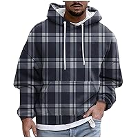 Hunting Clothes For Men, Men'S Print Plush Warm Coat Fleece Sweater Casual Pocket Autumn Winter Coat Mens 2 Piece Outfits Sweatsuits Piece Set Pullover Hoodie Sweatshirt (4XL, Navy)