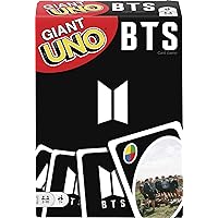 Mattel Games Giant UNO BTS Card Game with 108 Cards Based on BTS Global Superstars Global Boy Band, Gift for Boys and Girls Age 7 Years & Older
