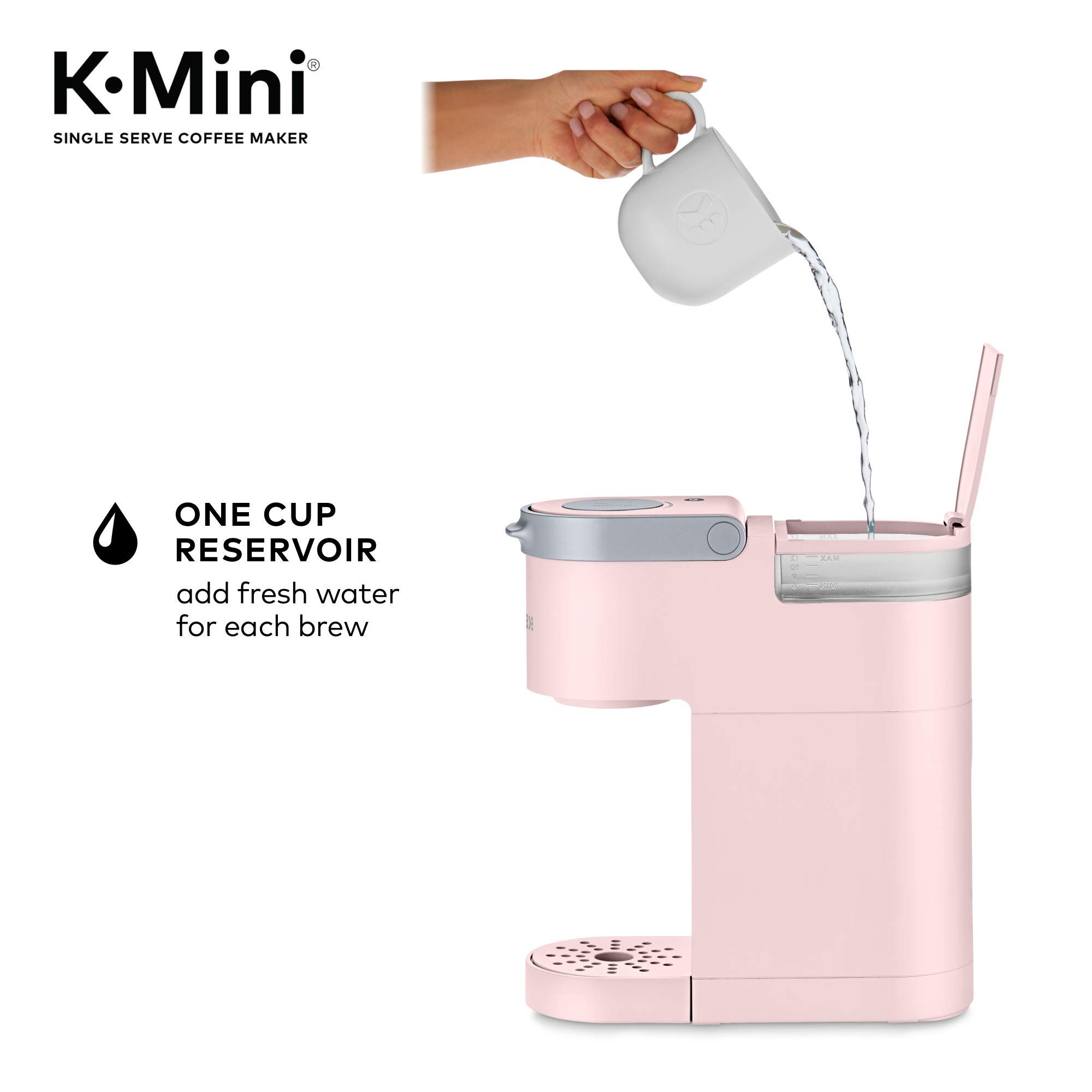 Keurig K-Mini Single Serve K-Cup Pod Coffee Maker, Dusty Rose, 6 to 12 oz. Brew Sizes