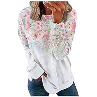 Crewneck Sweatshirts Women'S Round Neck Tops Cotton Women'S Casual Fashion Print Long Sleeve O-Neck Pullover Top Blouse